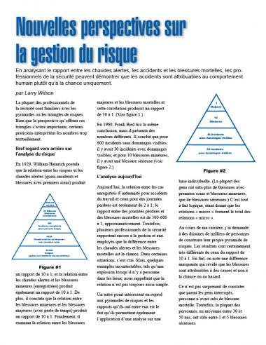 Nouvelles perspectives sur la gestion du risque